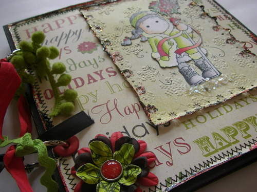 *happy holidays* slide handmade christmas mistletoe scrapbook album