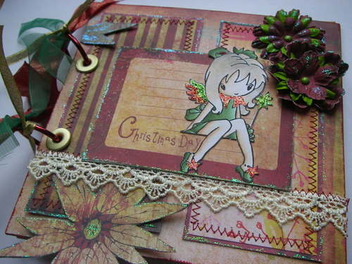 *christmas day fairy* 1 ooak handmade christmas scrapbook photo album