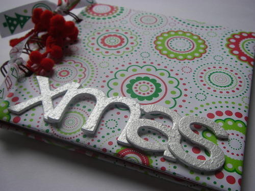 *red white & green xmas* notebook left